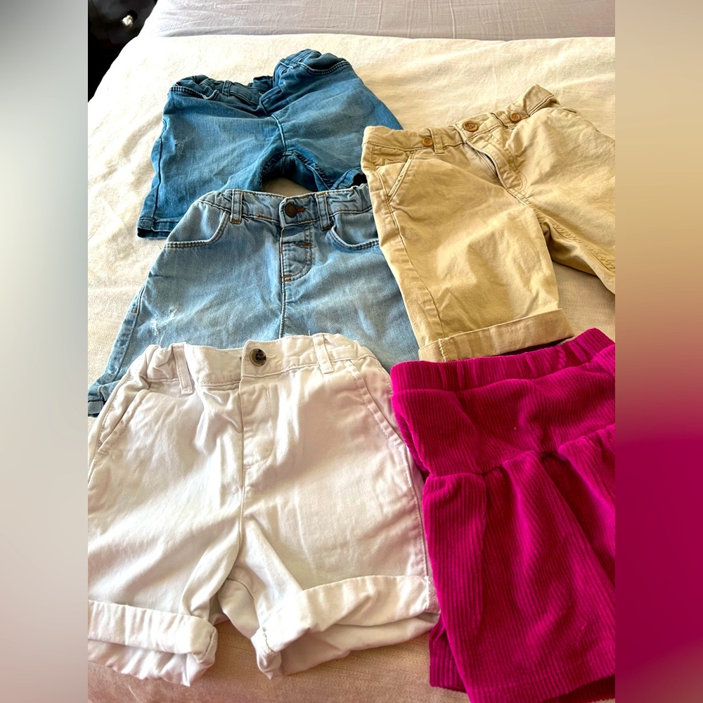 3 girls shorts +1  pinky Skirt for 3-5y